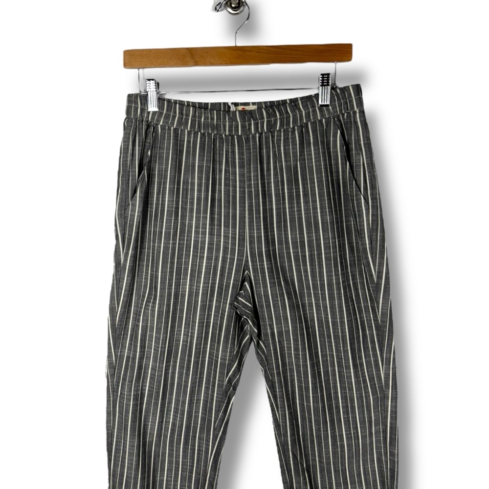 Marine Layer Allison Pants Dolphin Hem, Black/White Stripe, Size Small - Picture 4 of 13
